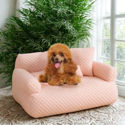 canapé chien rose