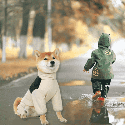 impermeable chien creme RaincoatPet