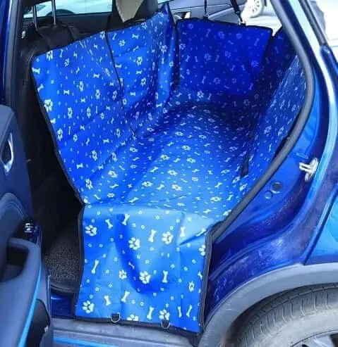 protection chien voiture CleanCar pattes os bleu