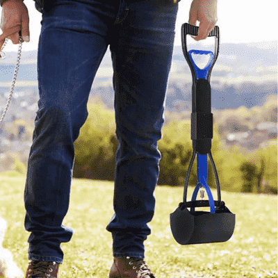 ramasse crottes pour chien Poopshovel bleu