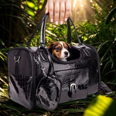 sac de transport chien Croco noir
