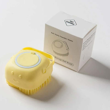 accessoire pour chien brosse de bain BathBrush jaune