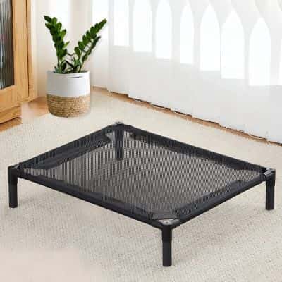 lit de camp pour chien camps noir ajoure