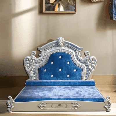 lit pour chien bleu