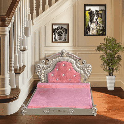 lit pour chien rose grande taille
