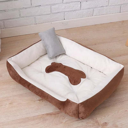 panier pour chien marron blanc