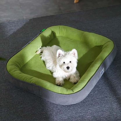 panier pour chien vert gris molletonné Lair