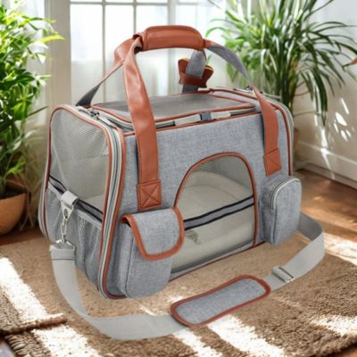 sac de transport chien Tidy gris clair