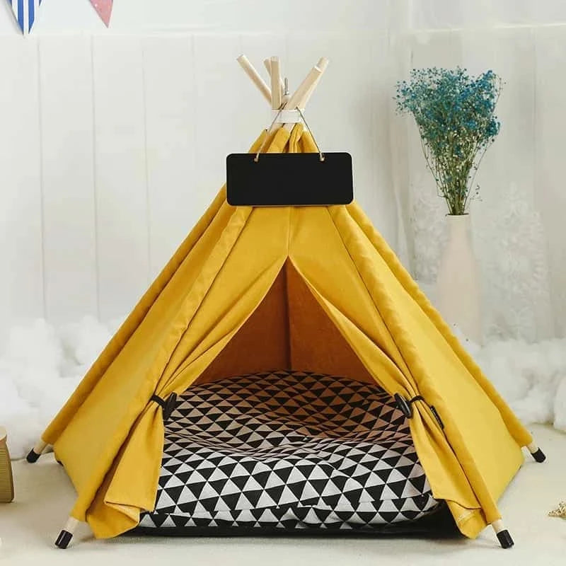 tipi-pour-chien-jaune